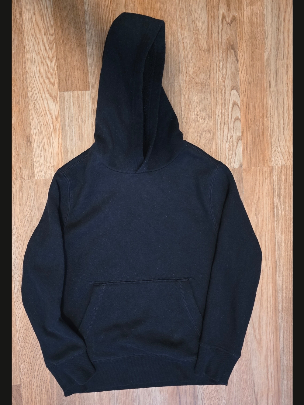 Tek Gear Black Kids Pullover Hoodie with Kangaroo Pocket - Size Small (6/7)